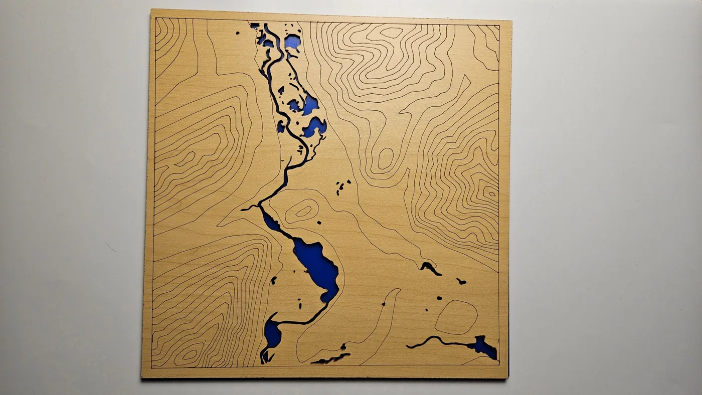 Topo Score Lines Map Generator example