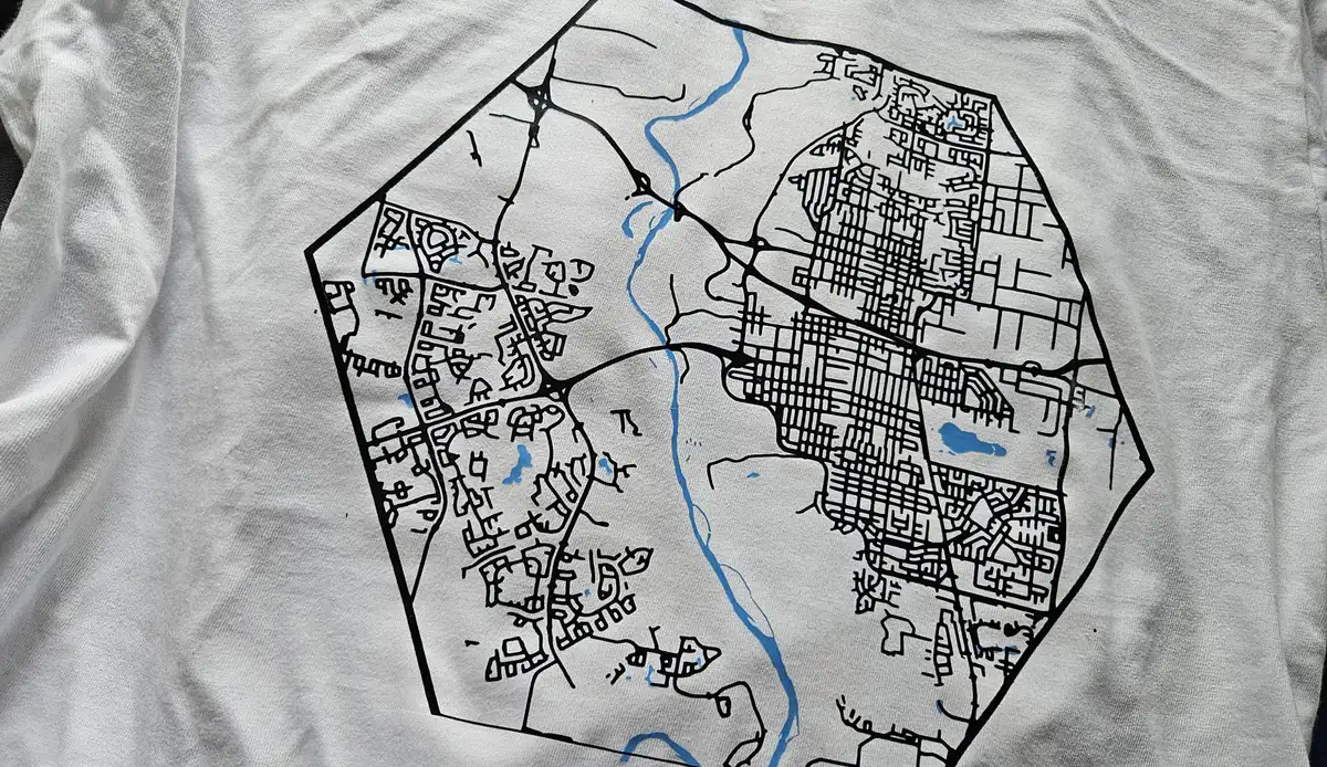 Vinyl T-Shirt Map Generator example